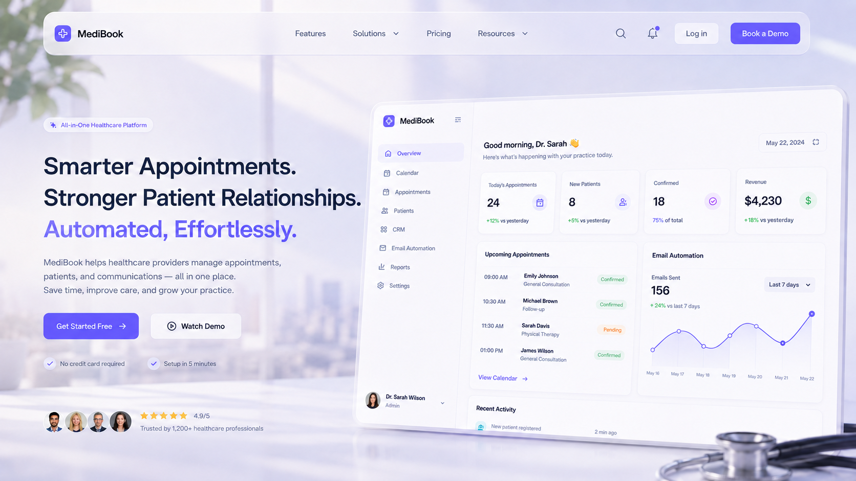 MediBook interface